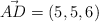 \vec{AD}= (5,5,6)