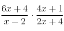 \frac{6x+4}{x-2} \cdot \frac{4x+1}{2x+4}