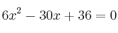 6x^2-30x+36=0