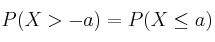 P(X > -a) = P(X \leq a)