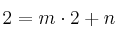 2 = m \cdot 2 + n