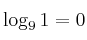  \log_9{1} = 0