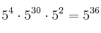  5^4 \cdot 5^{30} \cdot 5^2 = 5^{36}