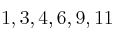 1,3,4,6,9,11