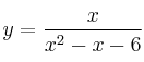 y = \frac{x}{x^2-x-6}
