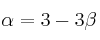 \alpha = 3 - 3 \beta 