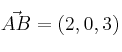 \vec{AB}=(2,0,3)