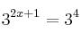 3^{2x+1} = 3^4