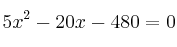 5x^2-20x-480 = 0