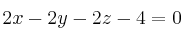 2x -2y-2z-4=0