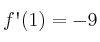 f\textsc{\char13}(1)=-9