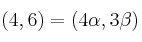 (4,6) = (4 \alpha, 3 \beta) 