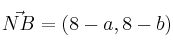 \vec{NB} = (8-a,8-b)