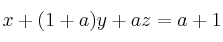 x+(1+a)y+az = a+1