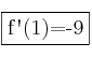 \fbox{f\textsc{\char13}(1)=-9}