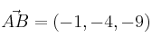 \vec{AB}=(-1,-4,-9)