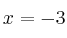 x = -3