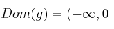 Dom(g) = (-\infty,0]