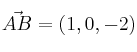 \vec{AB} = (1,0,-2)