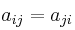a_{ij}= a_{ji}