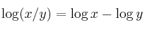 \log(x / y) = \log x - \log y