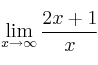 \lim\limits_{x \rightarrow \infty} \frac{2x+1}{x} \lim\limits_{x \rightarrow \infty} \frac{2x+1}{x}