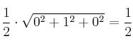 \frac{1}{2} \cdot \sqrt{0^2+1^2+0^2} = \frac{1}{2} \frac{1}{2} \cdot \sqrt{0^2+1^2+0^2} = \frac{1}{2}