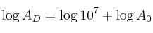 \log A_D = \log 10^7 + \log A_0