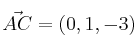 \vec{AC} = (0,1,-3)