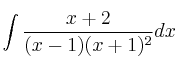 \int \frac{x+2}{(x-1)(x+1)^2}dx