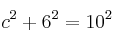 c^2+6^2=10^2