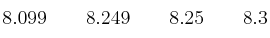 8.099 \qquad 8.249 \qquad  8.25  \qquad 8.3    