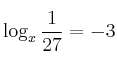 \log_x \frac{1}{27}=-3
