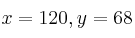 x=120 , y=68
