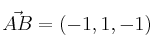 \vec{AB}=(-1,1,-1)