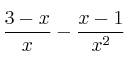 \frac{3-x}{x} - \frac{x-1}{x^2}
