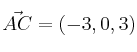 \vec{AC}=(-3,0,3) \vec{AC}=(-3,0,3)