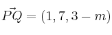 \vec{PQ}=(1,7,3-m)