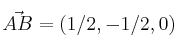 \vec{AB}=(1/2, -1/2, 0)