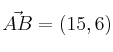 \vec{AB} =(15,6)
