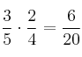 \frac{3}{5} \cdot \frac{2}{4}=\frac{6}{20}