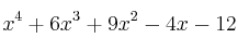 x^4+6x^3+9x^2-4x-12