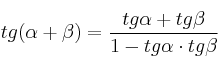 tg(\alpha + \beta)=\frac{tg \alpha + tg \beta}{1 - tg \alpha \cdot tg \beta}