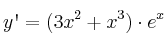 y\textsc{\char13} = (3x^2 + x^3) \cdot e^x 