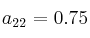 a_{22} = 0.75