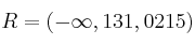 R = (-\infty, 131,0215) 