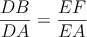 \frac{DB}{DA}=\frac{EF}{EA}