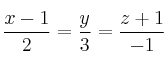 \frac{x-1}{2}=\frac{y}{3}=\frac{z+1}{-1}