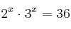 2^x \cdot 3^x = 36