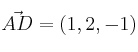 \vec{AD} = (1,2,-1)